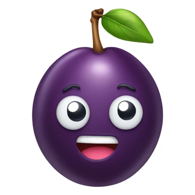 cute plum fruit with sugar on the side  sticker