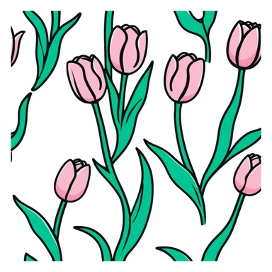 beautiful pastel pink tulips sticker