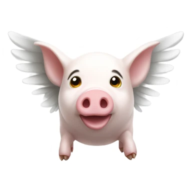 flying pig white wings sticker