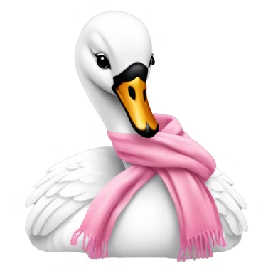 white swan with pink scarf sticker