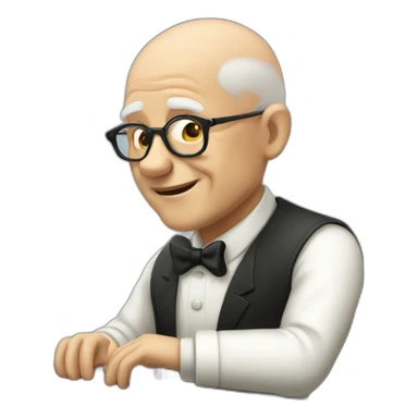Old man pianist bald sticker