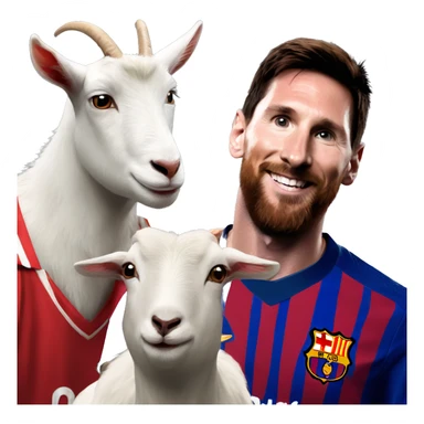 Lionel Messi and a goat sticker