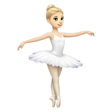 White girl swan lake ballerina in black  sticker
