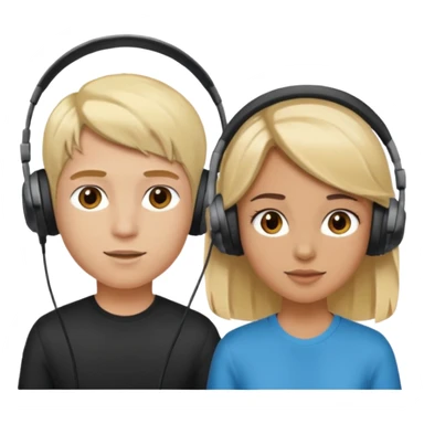 pc gamer very blonde boy and latina girl with brown hair  headsets sticker