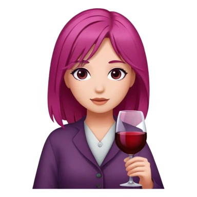 A girl with wine color hair sticker