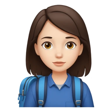 Brunette girl exploring sticker