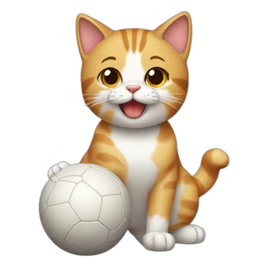 Cat playing with a ball sticker