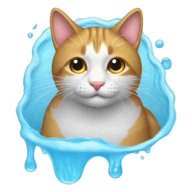 Gato lavando o cabelo no chuveiro  sticker