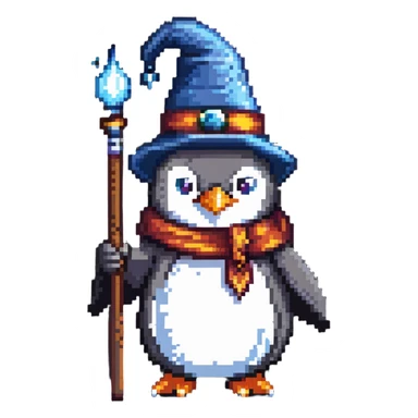 penguin wizard with magical powers sticker