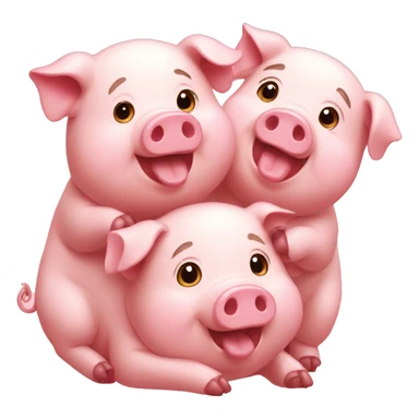 little pig trio in love sticker