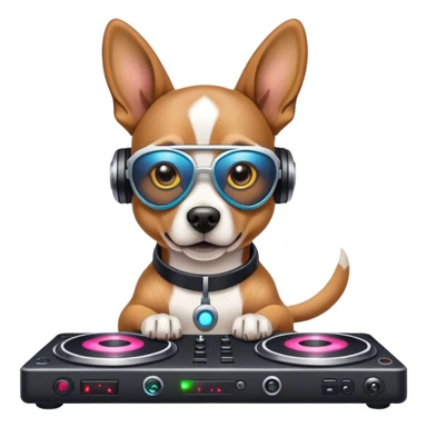 Dj dog with laser eyes  sticker