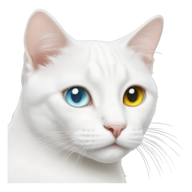 white cat with heterochromia sticker