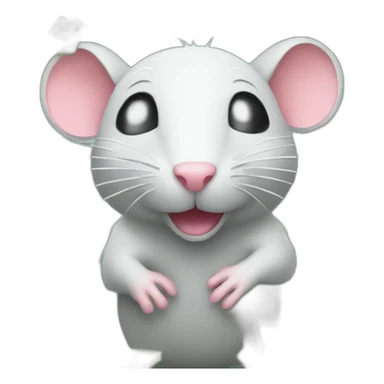 Rat in rain of money sticker