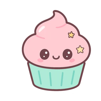 cupcake with pink icing sticker