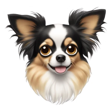  only black and white long haired chihuahua. No brown fur. sticker