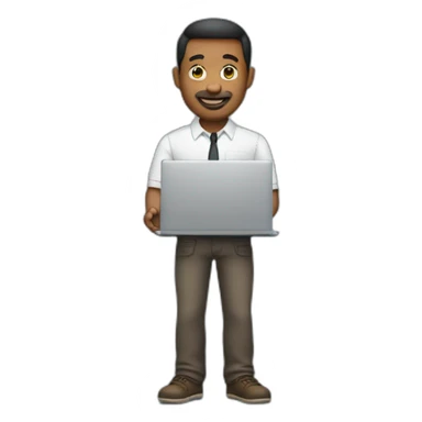 man holding mac laptop  sticker