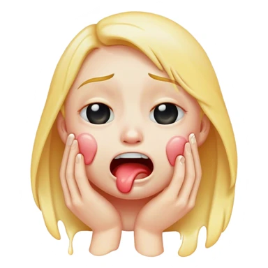 Crying emoji choking itself sticker