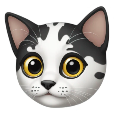 white black spotted cat sticker