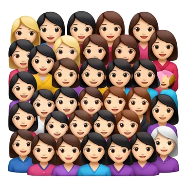 asian women crowd sticker