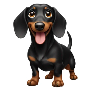 Happy black dachshund dog sticker