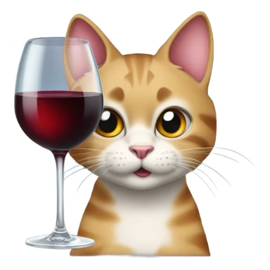 cat drinking wine sticker