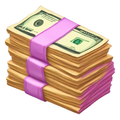 Pink stack of money sticker