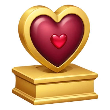 Golden with burgundy heart  sticker