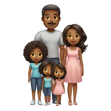 african american family, mom, dad,teenage daughter, young daughter, twing girl toddlers sticker