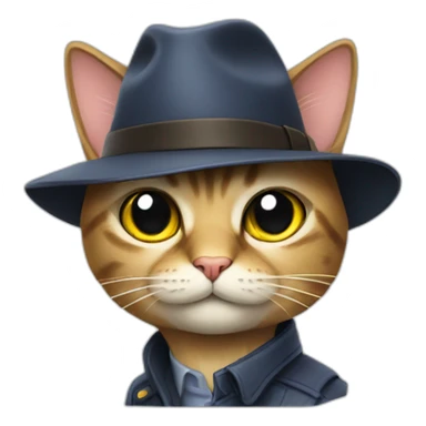 Cat detective sticker