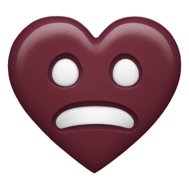 Maroon flat heart sticker