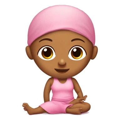 Pilate girl with baby pink pilate clothes and a pink mat doing pilates on mat sticker