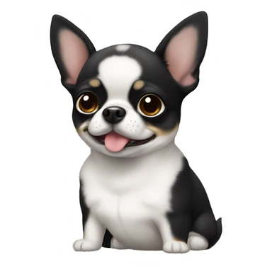Black and mostly white chubby chiahuahua sticker