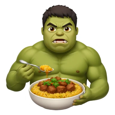 Fat Hulk eating mutton curry biriyani sticker