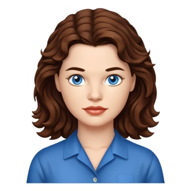 Heather Langenkamp with blue eyes, long brown hair sticker