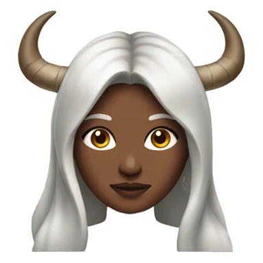 Brunette goddess with Long brown hair and horns  sticker