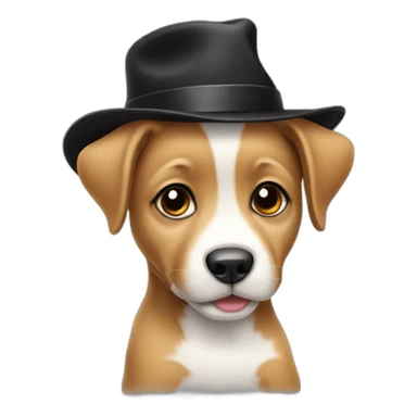baby dog with a black hat sticker