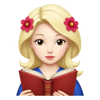  2 kikimora reading book + flower sticker