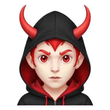devil with hoodie and hat sticker