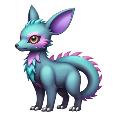 cool colorful dark pastel edgy fantasy animal hybrid Fakemon full body sticker