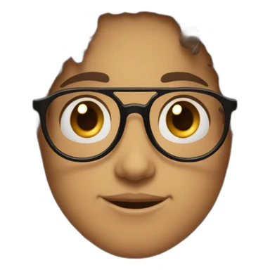 Curly hair glasses arab hazel eyes sticker