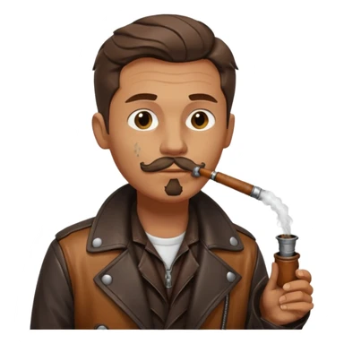 White guy smoking a pipe fashioned from a sewer drain with brown liquid overflowing sticker