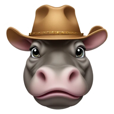 Hippopotamus wearing cowboy hat sticker