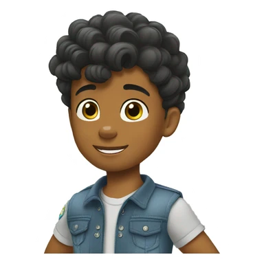  young black boy short haircut paw patrol sticker