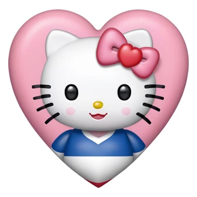 south korean flag heart with hello kitty sticker