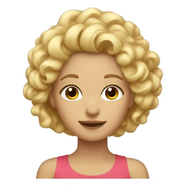 A blonde girl with curls sticker