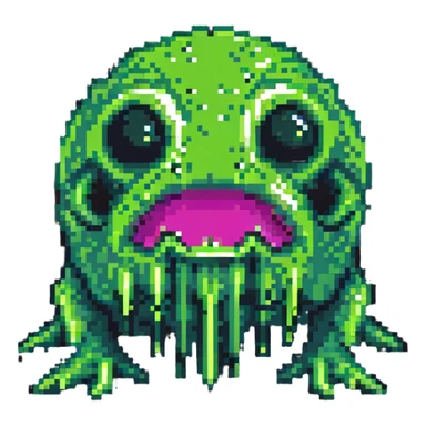 classic green blob slime monster sticker