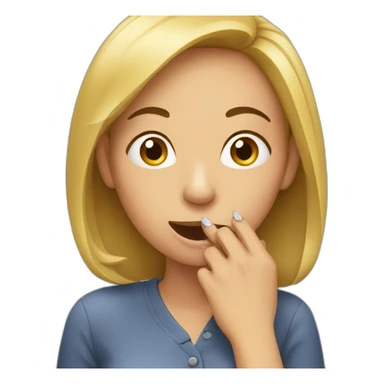 woman biting her nails sticker