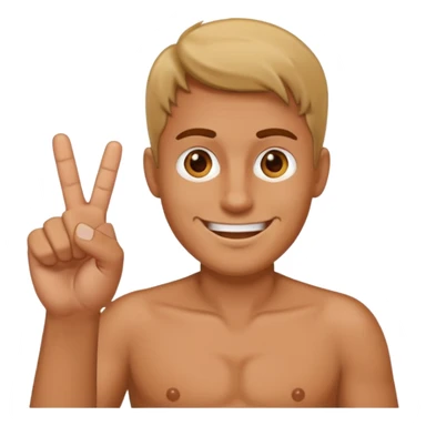 A man smiling and showing middle finger sticker