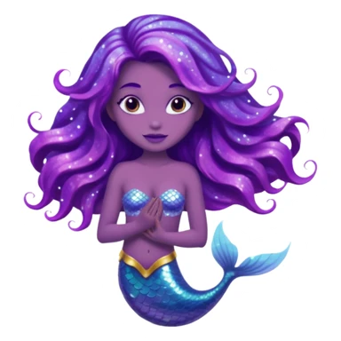 glitter purple mermiad sticker