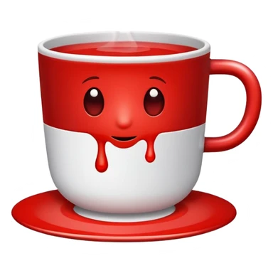 big cup with a red liquid sticker